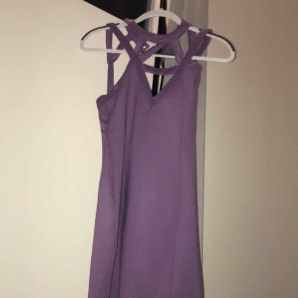 Tobi purple bodycon cool neckline dress